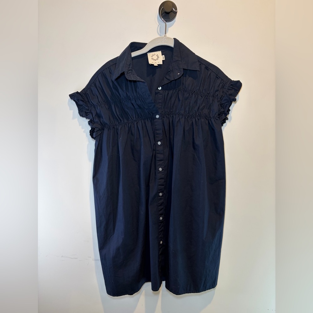 Lili Sidonio‎ Molly Bracken navy cotton shirt dress
